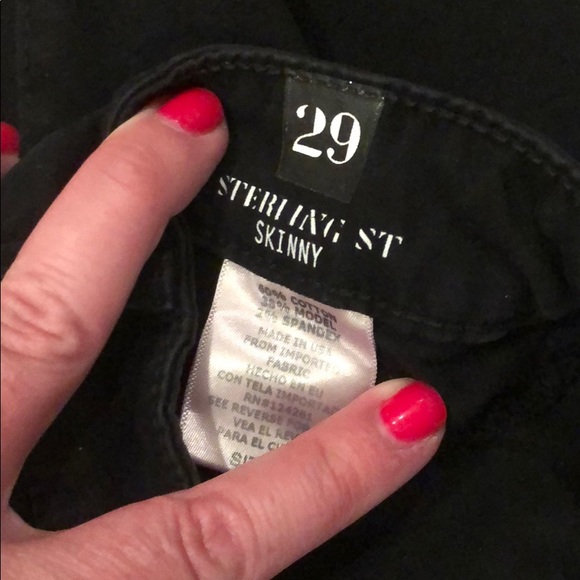 stretchy tapered black ankle pants as 29 - Picture 3 of 4